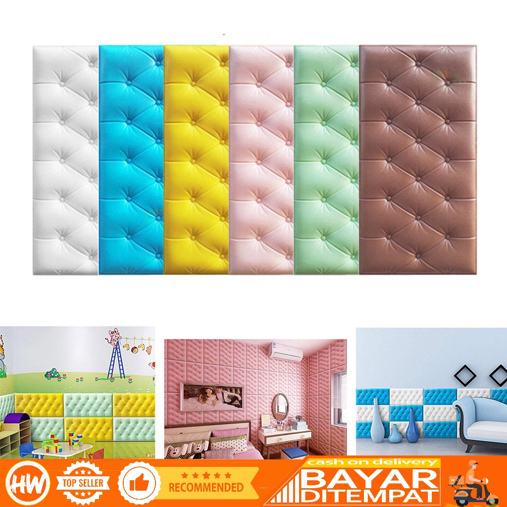 HaiWai วอลเปเปอร์ติดผนังโฟม 3D Batik Flower Glitter & Gem Sticker U135 / U136