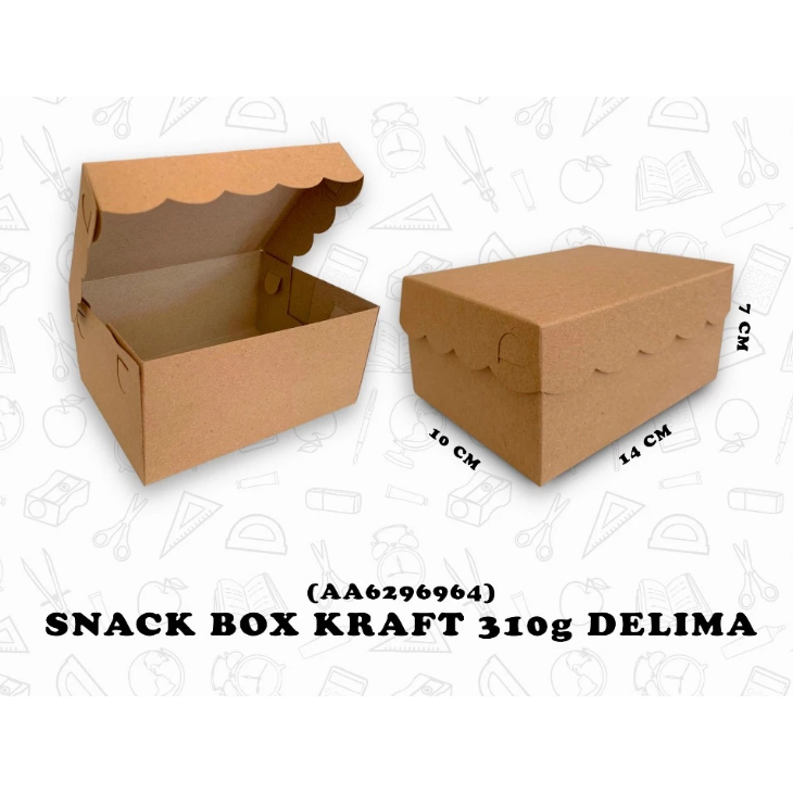 KRAFT SNACK BOX UK 14X10 และ 18X18 กล่องข้าว DELIMA