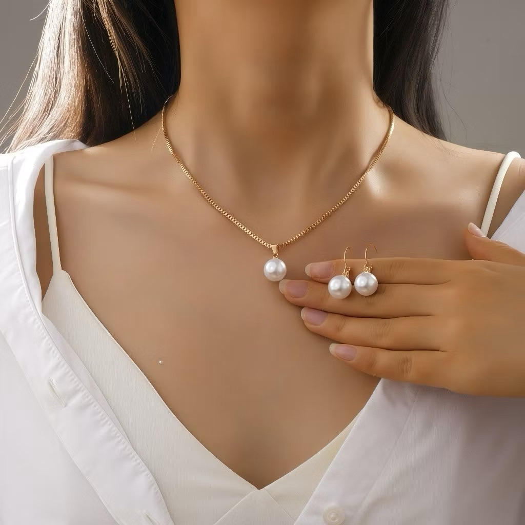 ชุดสร้อยคอและต่างหู UNQ ต่อแพ็ค | สร้อยคอและต่างหูสตรีหรูหราสําหรับงานปาร์ตี้ | สร้อยคอเดี่ยว