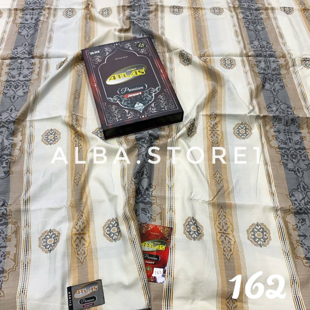 [ใหม่] ATLAS Premium Jacquard Songket Super Atlas Premium Super Songket Silver Sarong