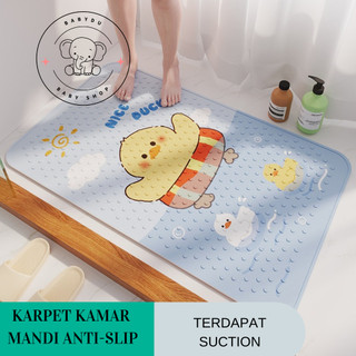 Babydu Cute Shower Bath Mat Keset Mandi PVC Penghisap Anti Slip Licin Suction Cup Karpet