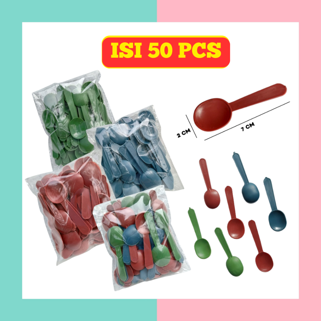 (CONTENTS 50 ชิ้น) PUDDING SPOON / JELLY SPOON / AGAR พลาสติก SPOON / ICE CREAM AGER SPOON