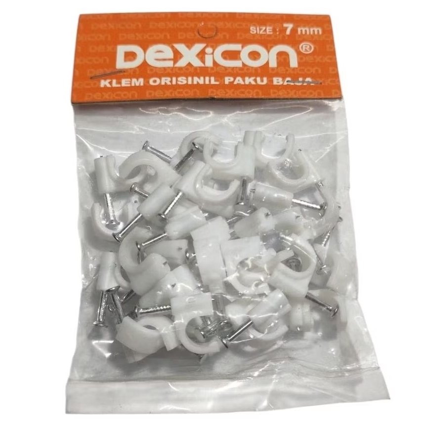 CABLE CLAMP NAILS สีขาว CONCRETE NAILS 7MM DEXICON LETTENTS 30 ชิ้น