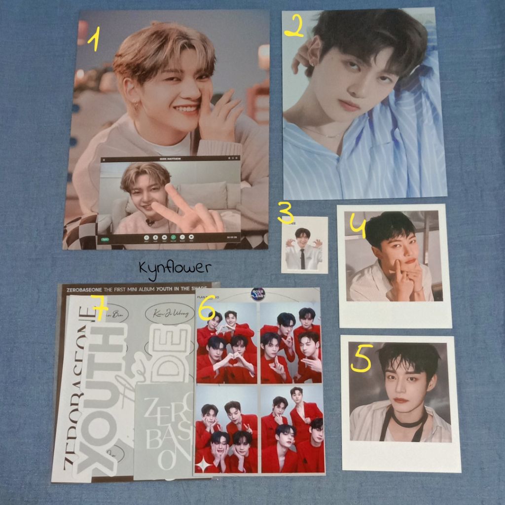 Photocard อย่างเป็นทางการ ZB1 Matthew Jiwuong สติ๊กเกอร์ yits สติ๊กเกอร์ colgram