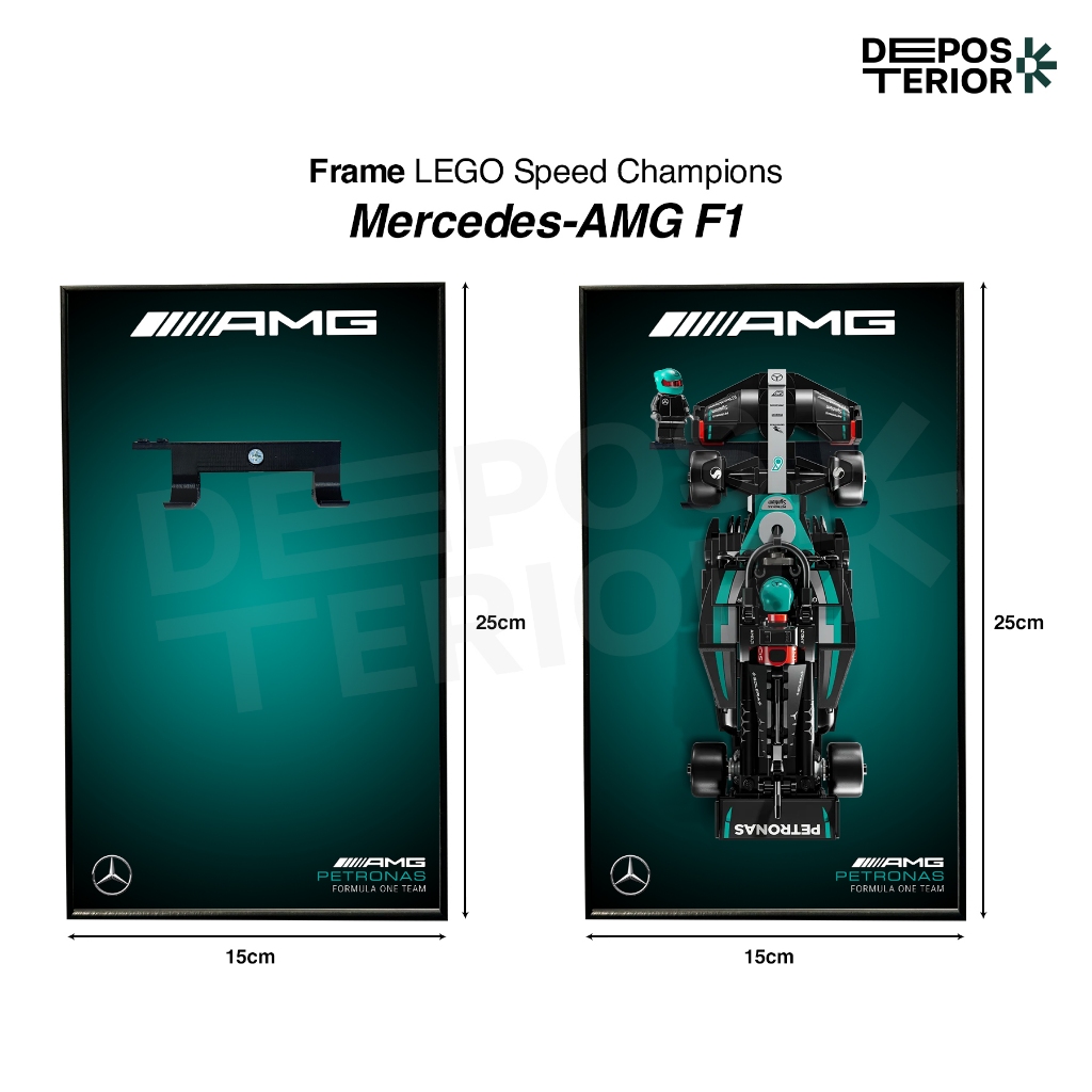 GANTUNGAN Lego Speed Champions F1 1:43 โปสเตอร์ซีรีส์เฟรม | กรอบและไม้แขวนเท่านั้น