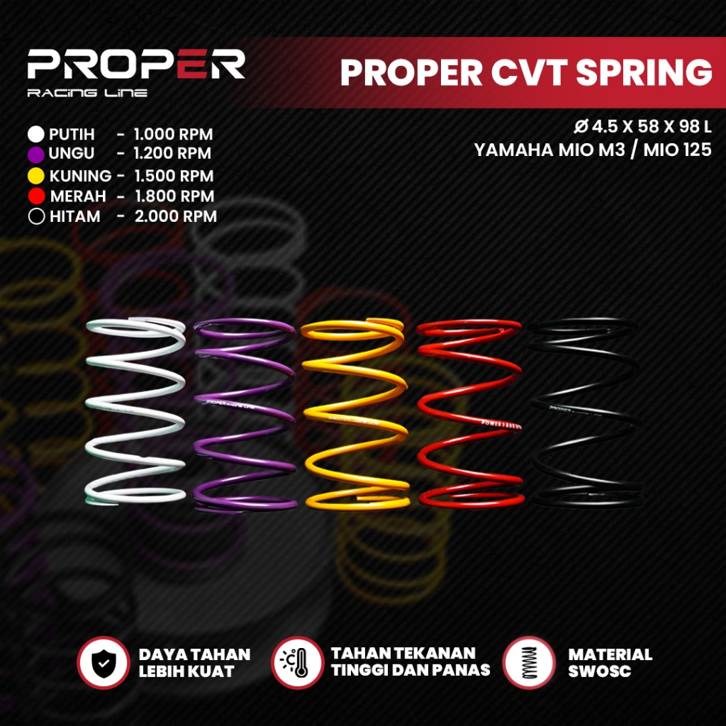 CVT SPRING CVT MIO M3 NMAX OLD MIO S / Z SOUL GT 125 FREEGO GEAR 125 FREEGO 1000RPM - 2000RPM PROPER