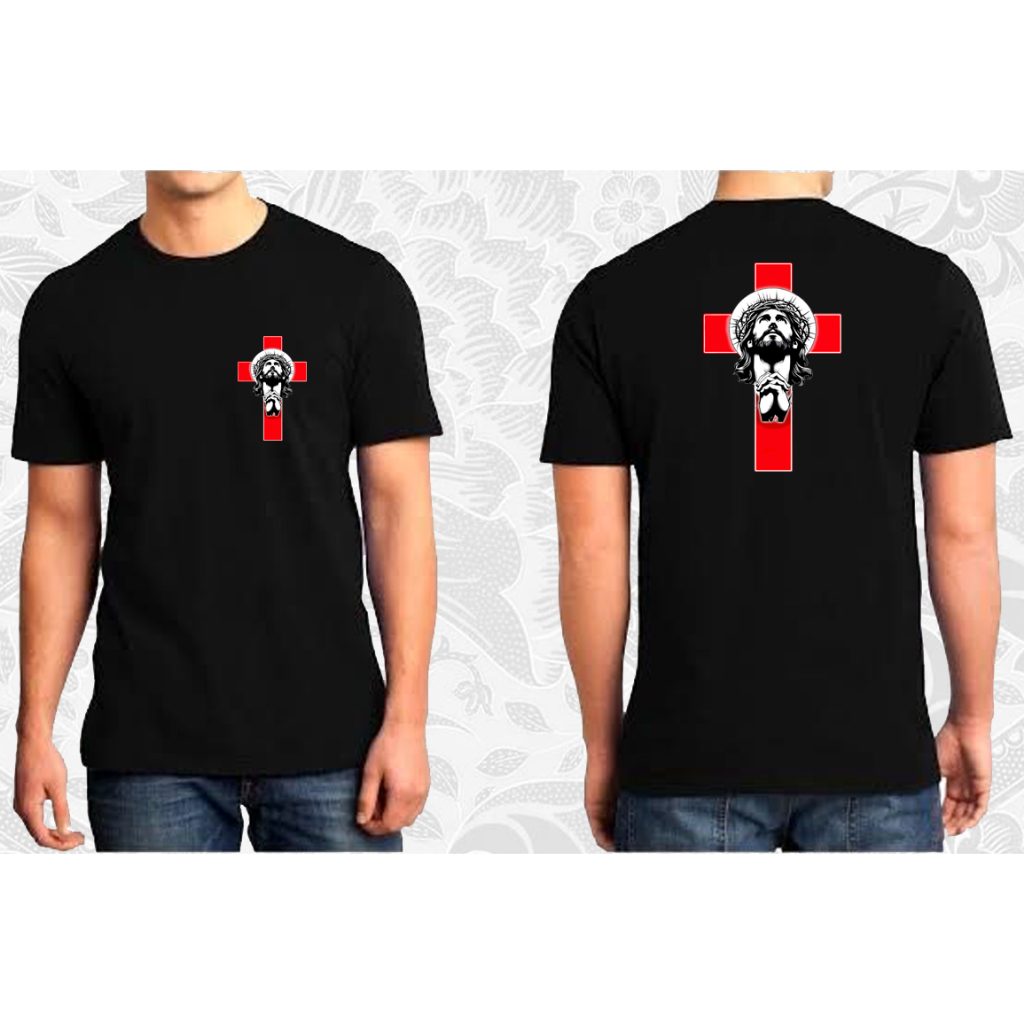 เสื้อยืดผู้ชาย Black Cross - เสื้อยืด Cross Distro สําหรับผู้ชายผู้ใหญ่