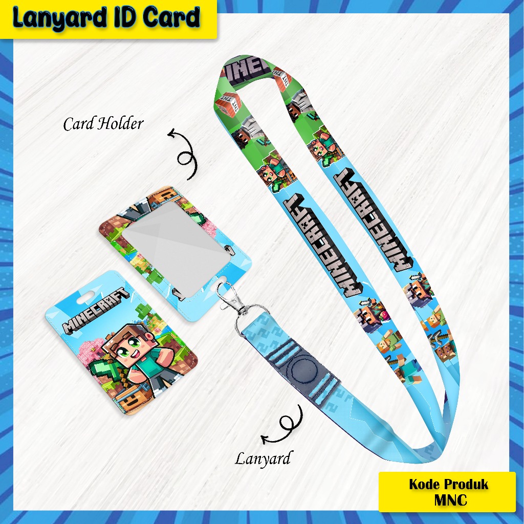 HP GANTUNGAN [ID CARD LANYARD] Minecraft Card Holder Lanyard Strap - พวงกุญแจ - บัตรประจําตัว