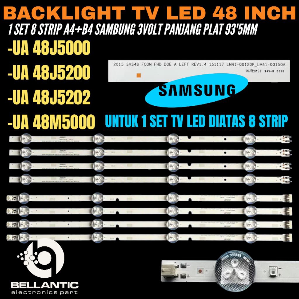 SAMSUNG 48 INCH LED TV BACKLIGHT UA-48J5000- UA-48J5100- UA-48J5200- UA-48M5000 SAMSUNG 48 INCH LED 