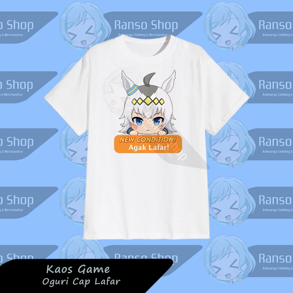 เสื้อยืด Uma Musume Oguri Cap สภาพใหม่ Agak Lapar / เสื้อ Uma Musume Meme Oguti Cap / เสื้อยืด Uma M