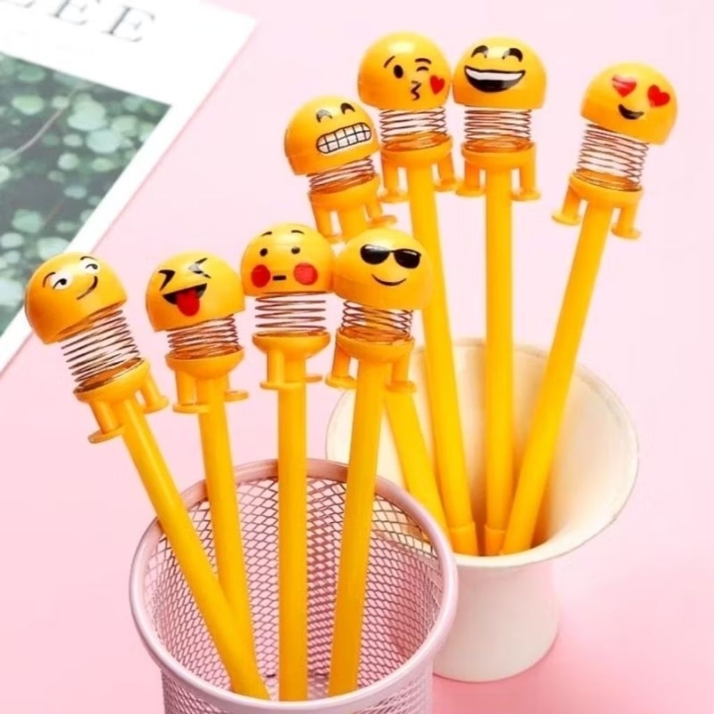 SMILE CHARACTER EMJI PEN / EMOJI PEN / CUTE SPRINGDOOL EMJI BALLPIN