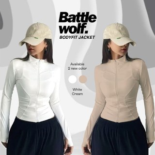 BATTLEWOLF - Baju Olahraga Wanita Lari Gym Lengan Panjang Jaket Anti UV SPF 50+