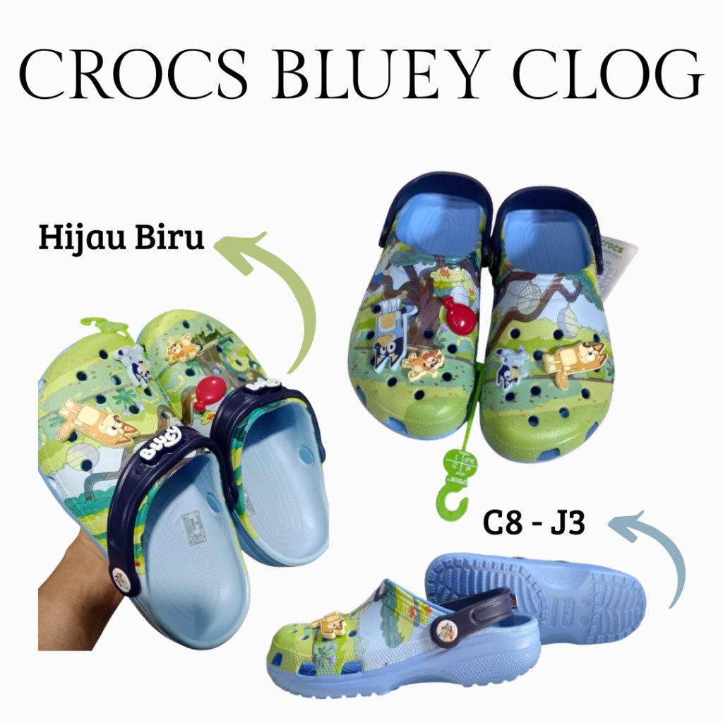 ใหม่!! CROCS BLUEY CLOG KIDS SANDALS/ CROCS BLUEY BOYS (INCLUDE JIBBTZ)