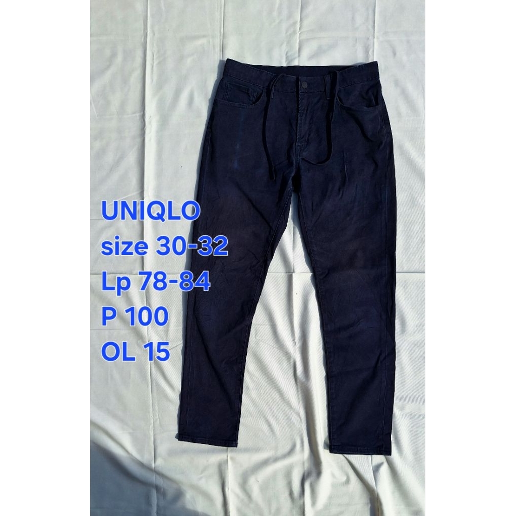 UNIQLO Ezy Jeans Skinny Fit Dark Navy Original Long Pants