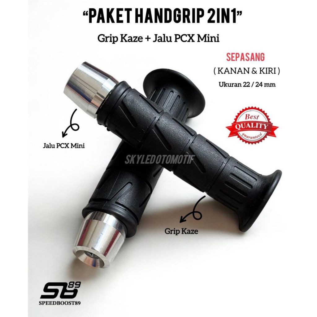 ด้ามจับแพ็คเกจ 2in1 Kaze Grip Kaze ชุด Jalu Stang Chrome Pcx Universal