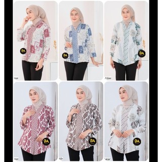 Atasan Batik Wanita Kebaya Batik Wanita Modern Seragam batik Kantoran,Kuliah & Acara Resmi
