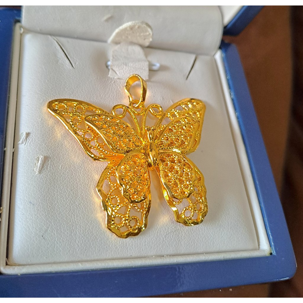 จี้ผีเสื้อขนาดใหญ่ Kendari Titanium Gold 22K