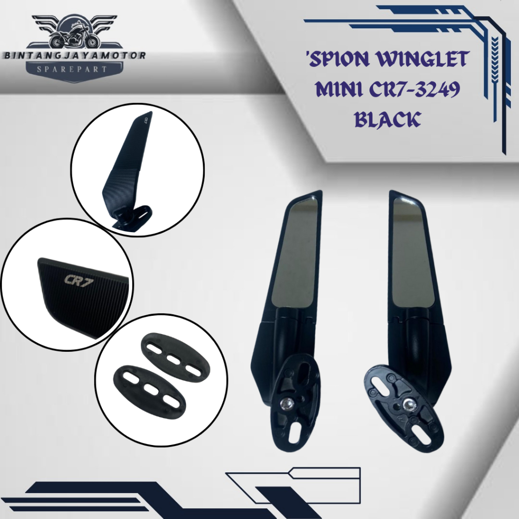 MINI WINGLET กระจก CR7 3249 NMAX R25 NINJA BLACK