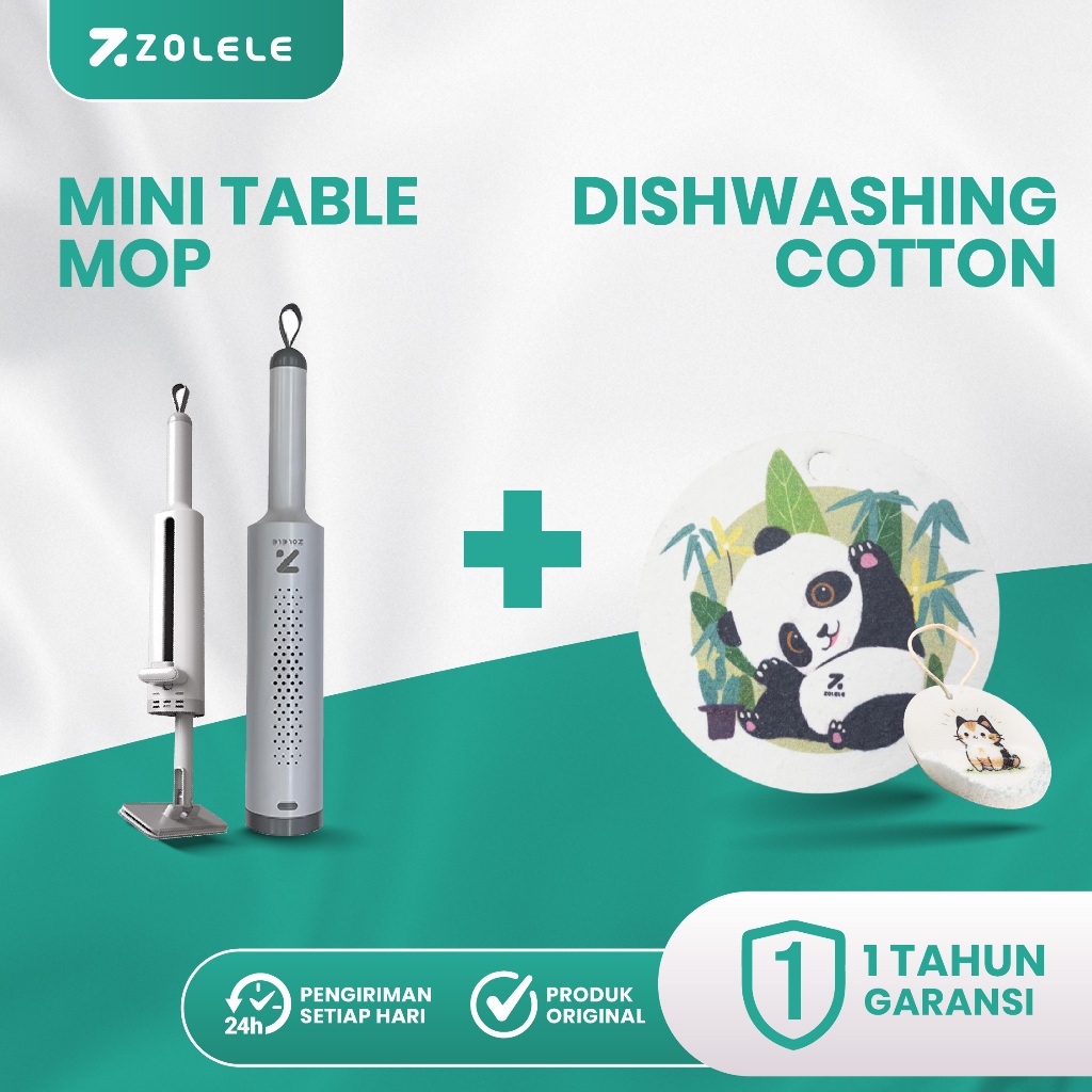 Zolele Dm01 Multifunctional Mini Handheld Mop สําหรับตารางห้องครัวและห้องน้ํา & ZOLELE DB01 ฟองน้ําล