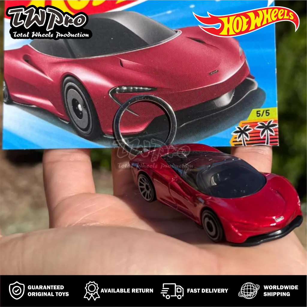 MERAH GANTUNGAN HOT WHEELS McLaren Speedtail KEYCHAIN - RED - KEYRING - พวงกุญแจ - CUSTOM - TOTAL WH