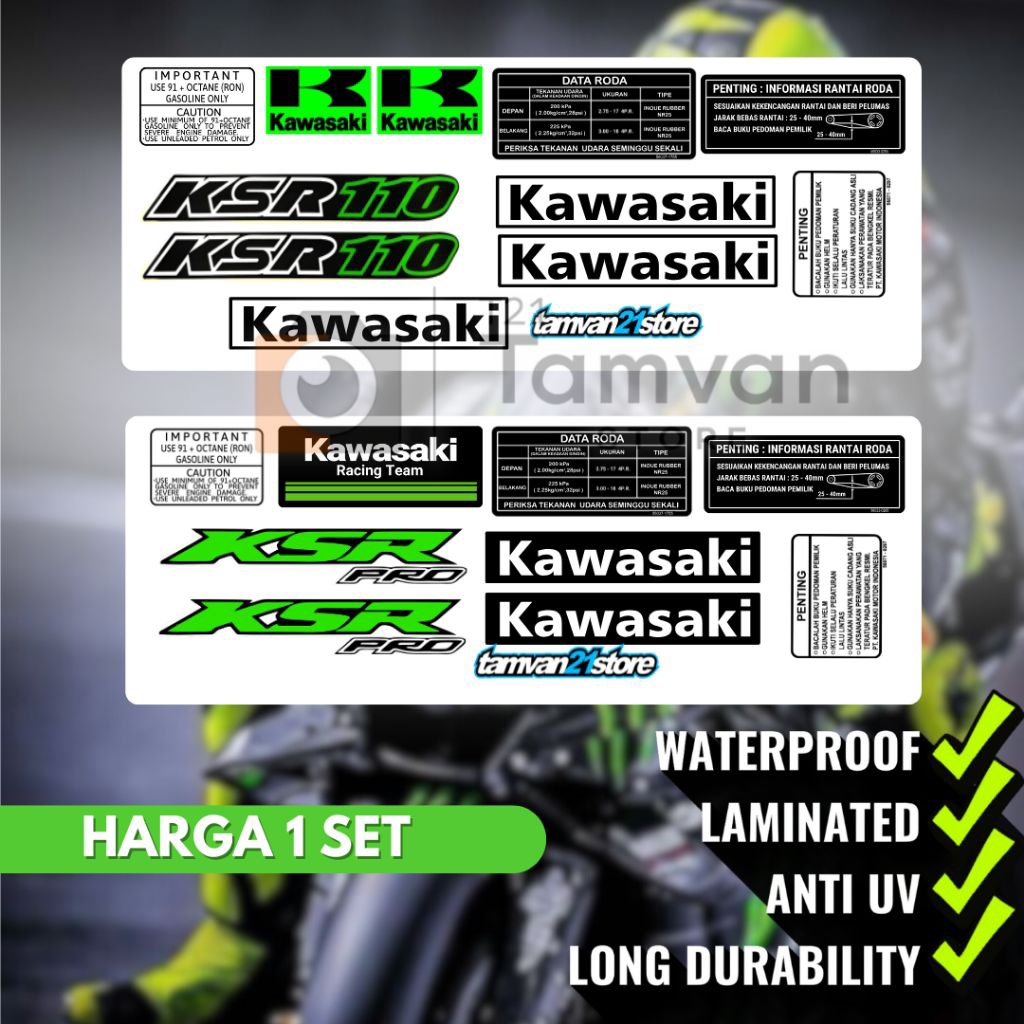 สติ๊กเกอร์ WARNING DETAIL SET KAWASAKI KSR PRO KSR 110