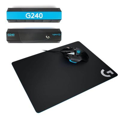 LOGITECH G240 CLOTH แผ่นรองเมาส์สําหรับเล่นเกมพร้อมฐานยาง (28 ซม. X 34 ซม.)