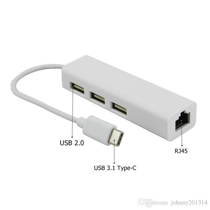 Type C ถึง Lan Ethernet Rj45 10/100 USB เป็น LAN / Type C ถึง RJ45 10/100 สายแปลง