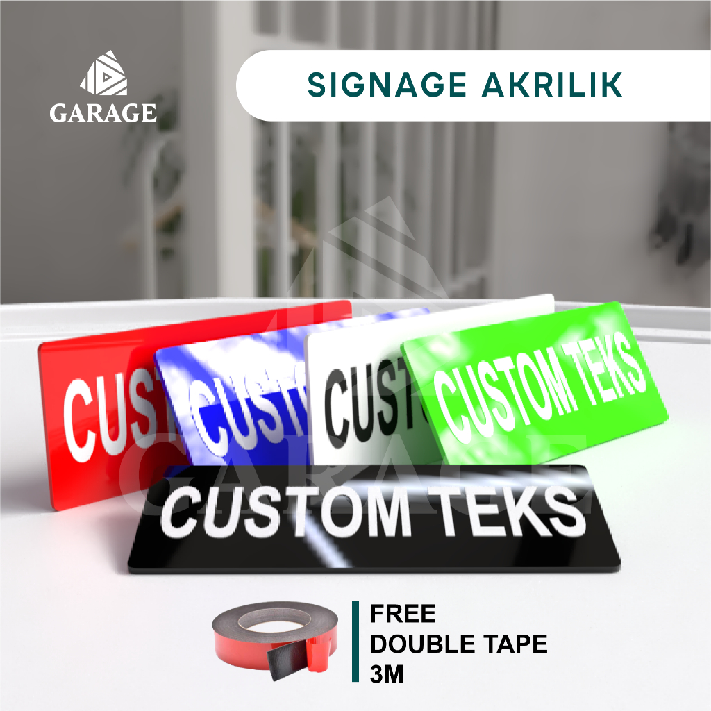 ป้ายอะคริลิค 3 มม. ขนาดที่กําหนดเอง / ป้ายชื่ออะคริลิค - GARAGE