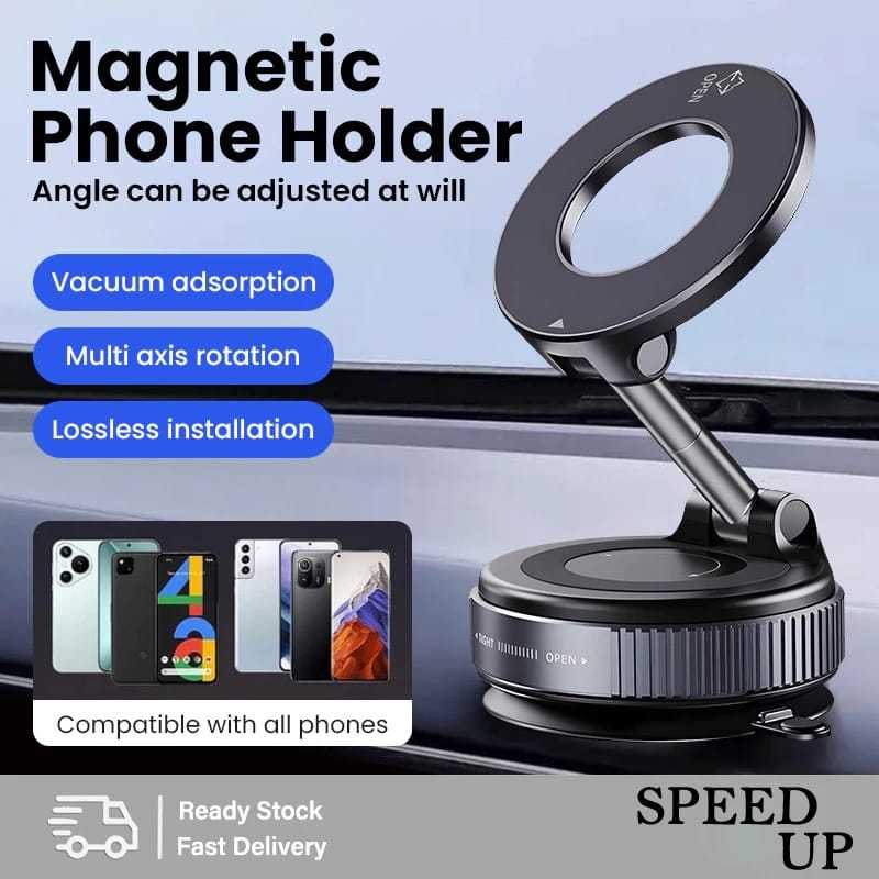 NEW Magnetic 360 HP Stand Holder° สําหรับรถยนต์สามารถหมุนได้และพับ + ติดตั้ง[ocean_acc]
