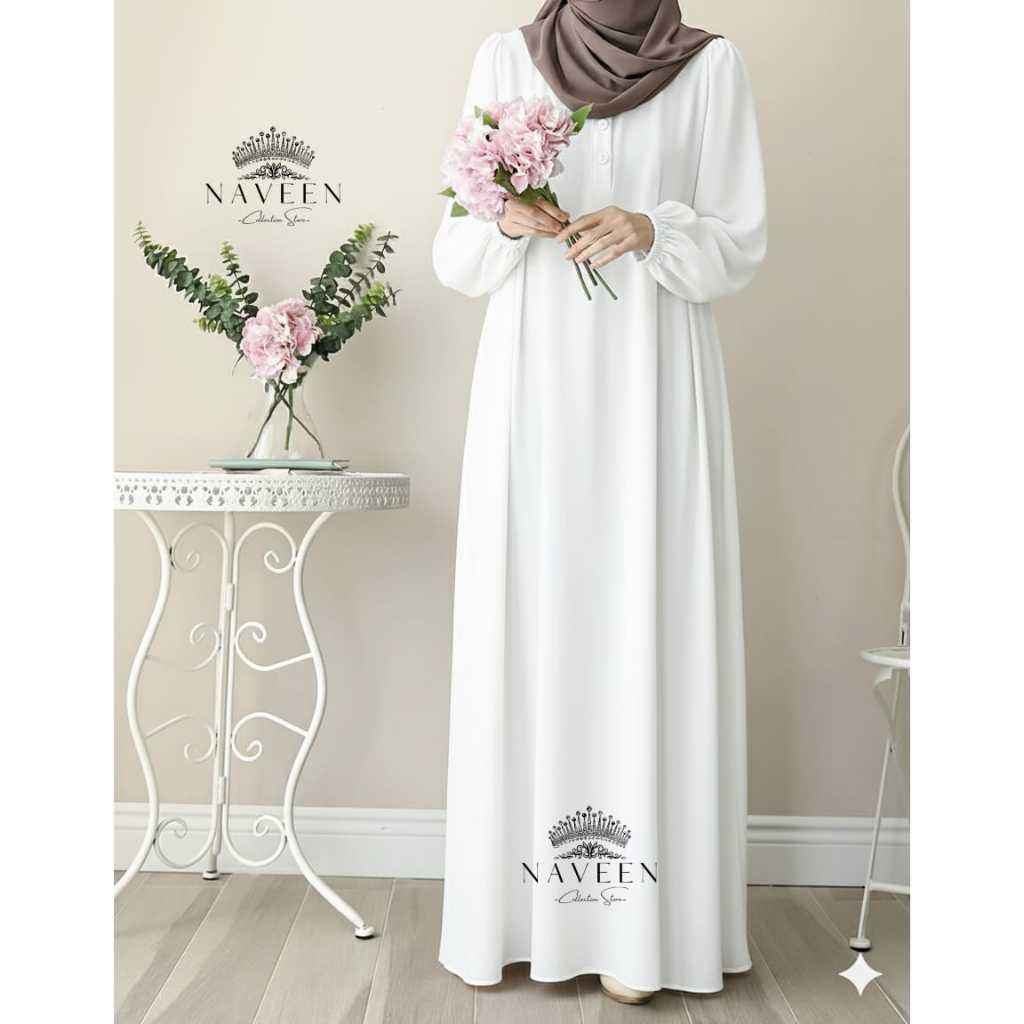 NAVEEN - Abaya ธรรมดาหรูหราสําหรับผู้หญิงมุสลิม, วัสดุ Sabrina Madina พรีเมี่ยม, หรูหรา, ทุกวัน, การศึกษาล่าสุด - รูปที่ 4