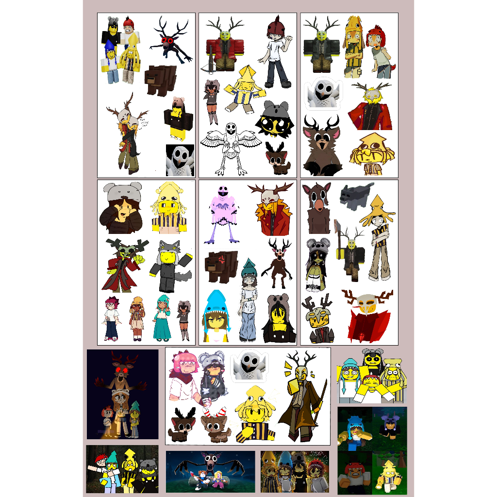 99 NIGHT IN THE FOREST STICKER 99 NIGHT COLLECTION สติ๊กเกอร์แผ่นใน FOREST ROBLOX เกม VIRAL