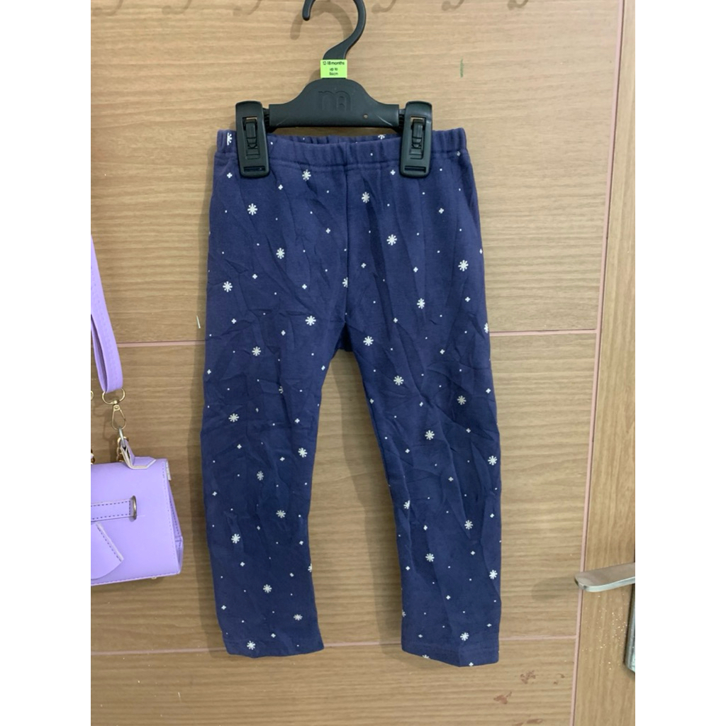1-3 (Y) Uniqlo Baby Snow Blue Pants สําหรับเด็กผู้หญิง