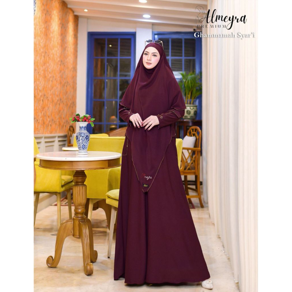 Gamis Syari Ghammah Syari By Almeyra Premium / Gamis Syari Premium / Gamis Syari Kekian / Gamis Syar