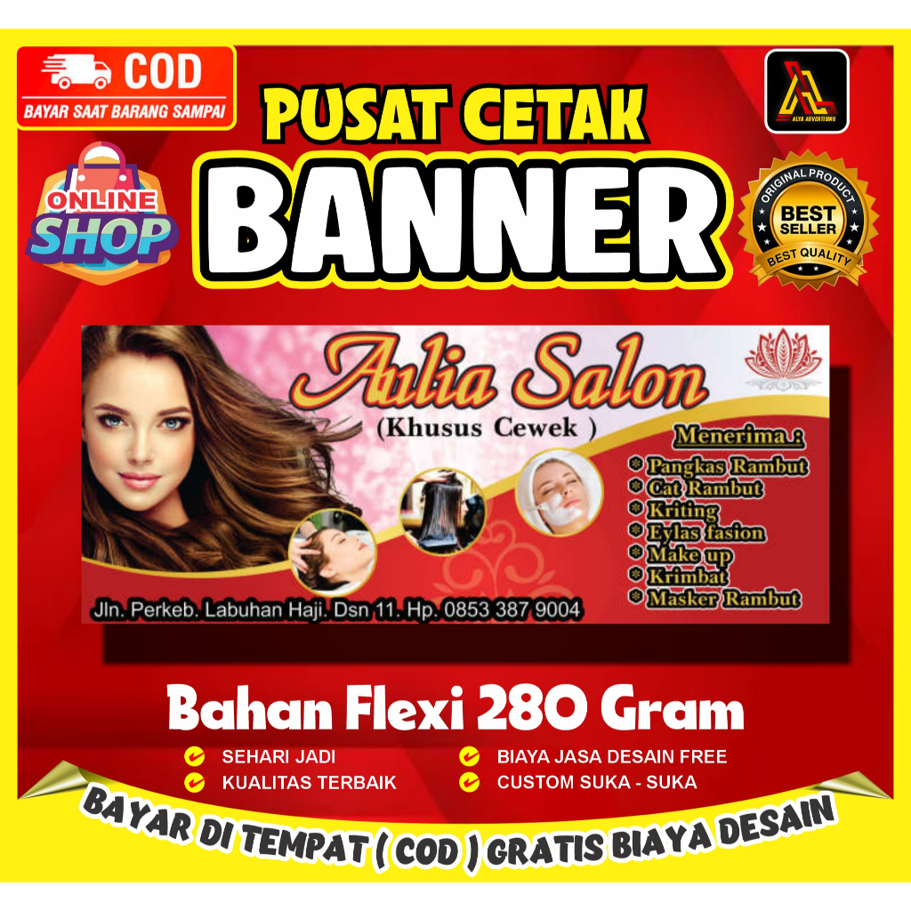 FLEXIY BANNER 280GR / SALON BANNER SALON BANNER ONE DAY DONE ฟรี CUSTOM / SALON BANNER ออกแบบฟรี / C