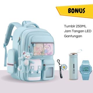 Tas Ransel Anak Lucu Fox Musang 4in1 Free Botol Jam Gantungan || Tas Ransel Anak Premium 4in1 Free Botol Minum