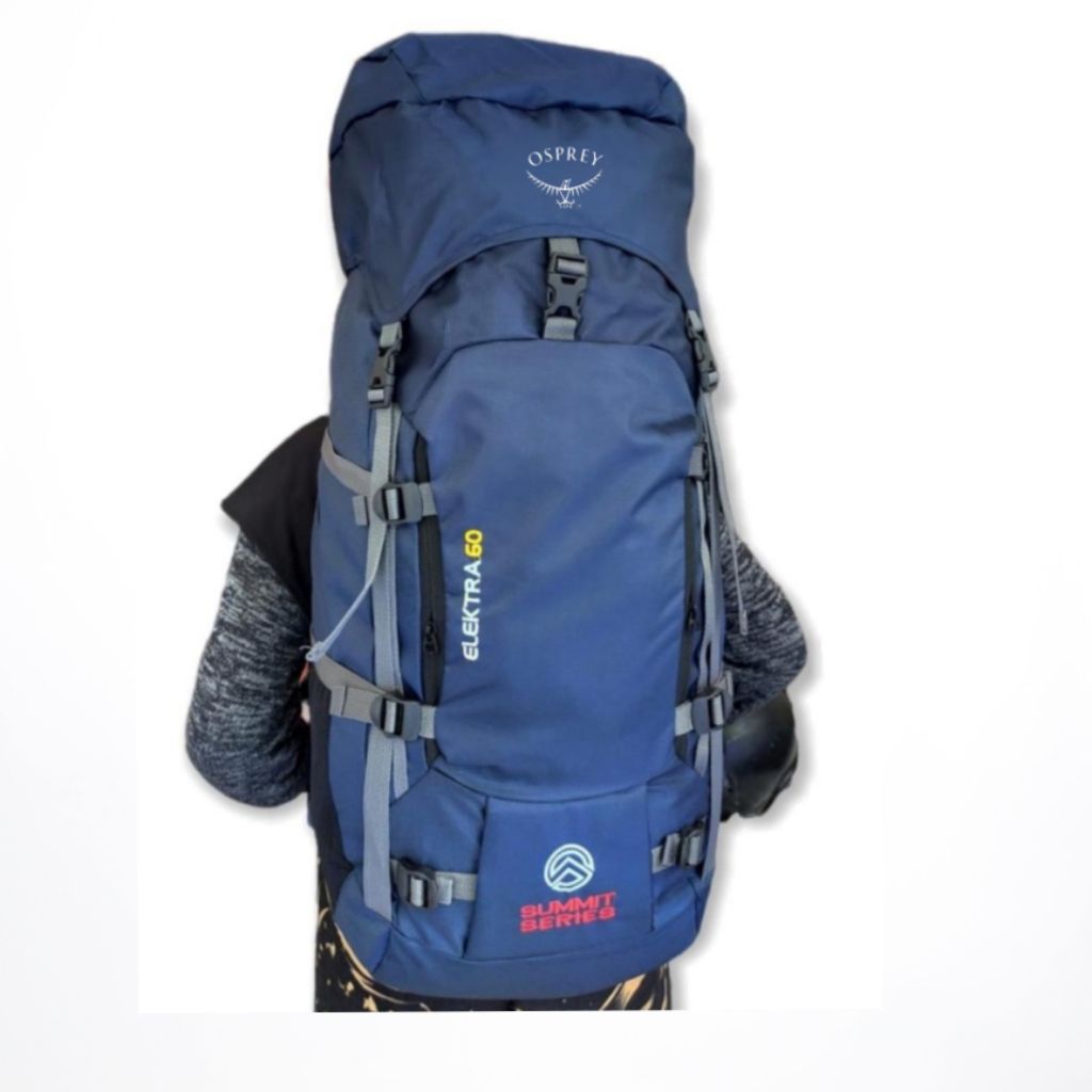 Osprey กระเป๋าภูเขา 60 ลิตรโครงเสริม + กระเป๋าเดินป่าไฟเบอร์ กระเป๋าผู้ให้บริการกลางแจ้ง