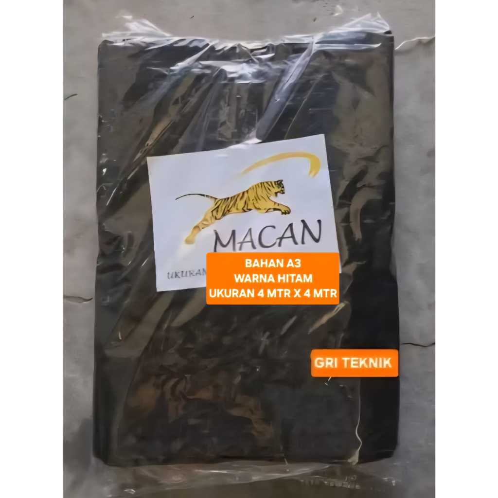 TENDA A3 BLACK-4X4 !!! A3 BLACK TARPAULIN SIZE 4 MTR X 4 MTR TIGER BRAND / A3 4X4 สีดํา FINISHED TEN