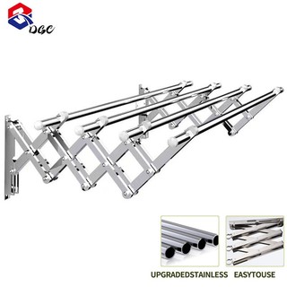 DGC Menebal Jemuran Pakaian Lipat Multilayer Jemuran Baju Lipat Cantolan Stainless Jemuran Dinding Jemuran Lipat Dinding