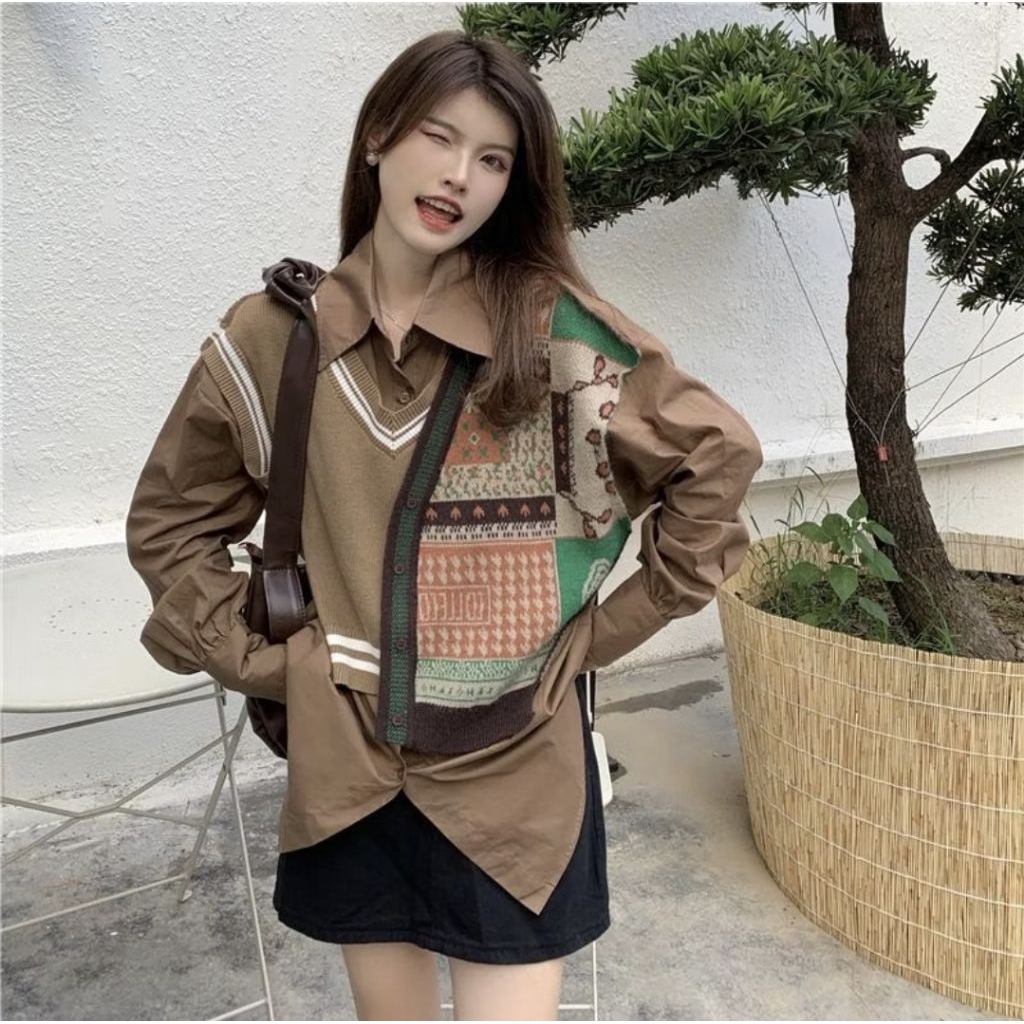 KEMEJA HBOB RUMMY SHIRT PREMIUM IMPORTED KNIT VEST SHIRT