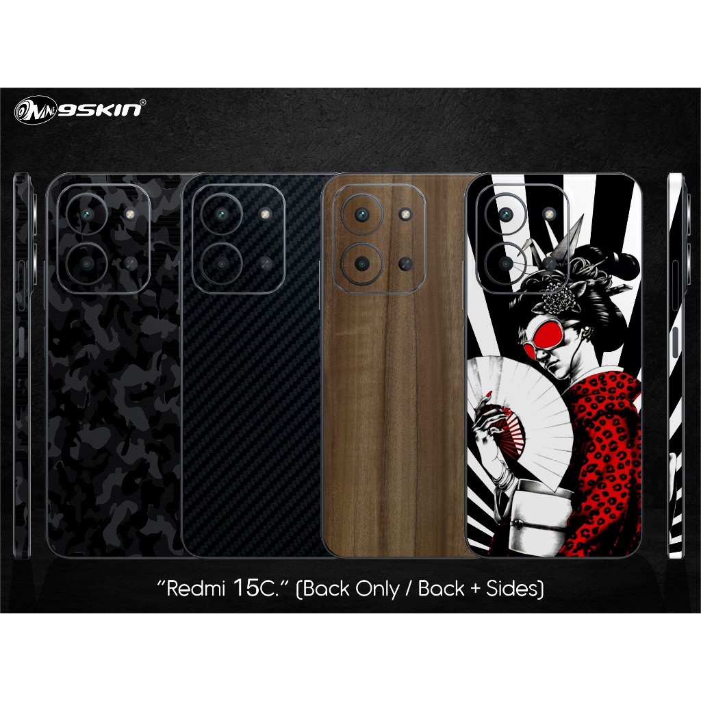 9skin Redmi 15c Back Case Skin Custom Carbon Leather Special Texture