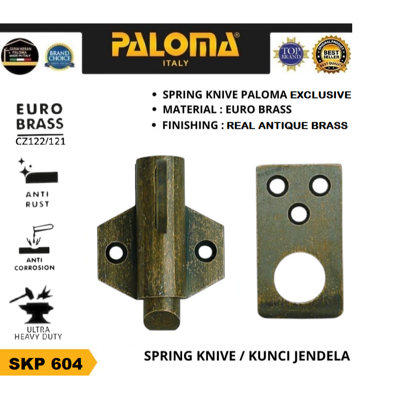 PALOMA SKP 604 Spring Knives Window Slot Latch EXCLUSIVE BRASS ANTIQ Antique classic