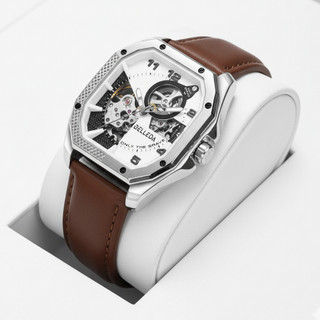 Jam Tangan Pria Belleda 9528 Automatic Tali Kulit Luxury Elegant Clasik Anti Air 30 Meter Watches