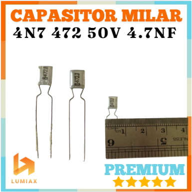 4n7 rubycon 472 50V Milar f iLM Film Capacitor 4.7 nF สีขาวเงิน