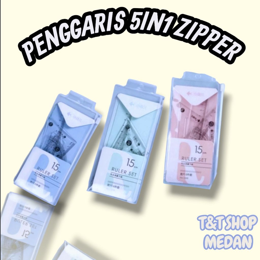 T&T SHOP MEDAN 5-IN-1 ZIPPER RULER