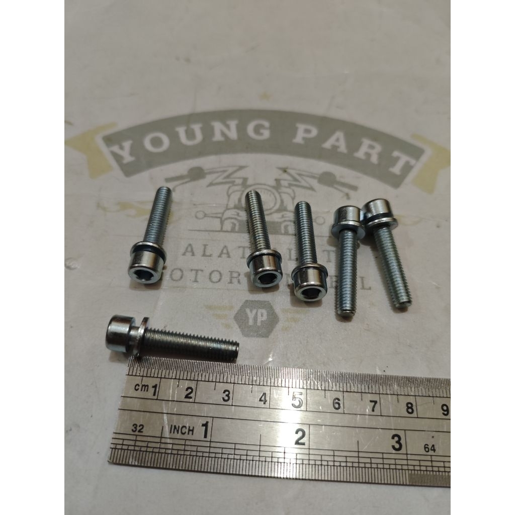 (แพ็คเกจ 6 ชิ้น) L5 X30 BOLT / M6X30 BOLT L KEY, ORIGINAL UNIVERSAL CAR MOTORCYCLE BOLT ORIGINAL