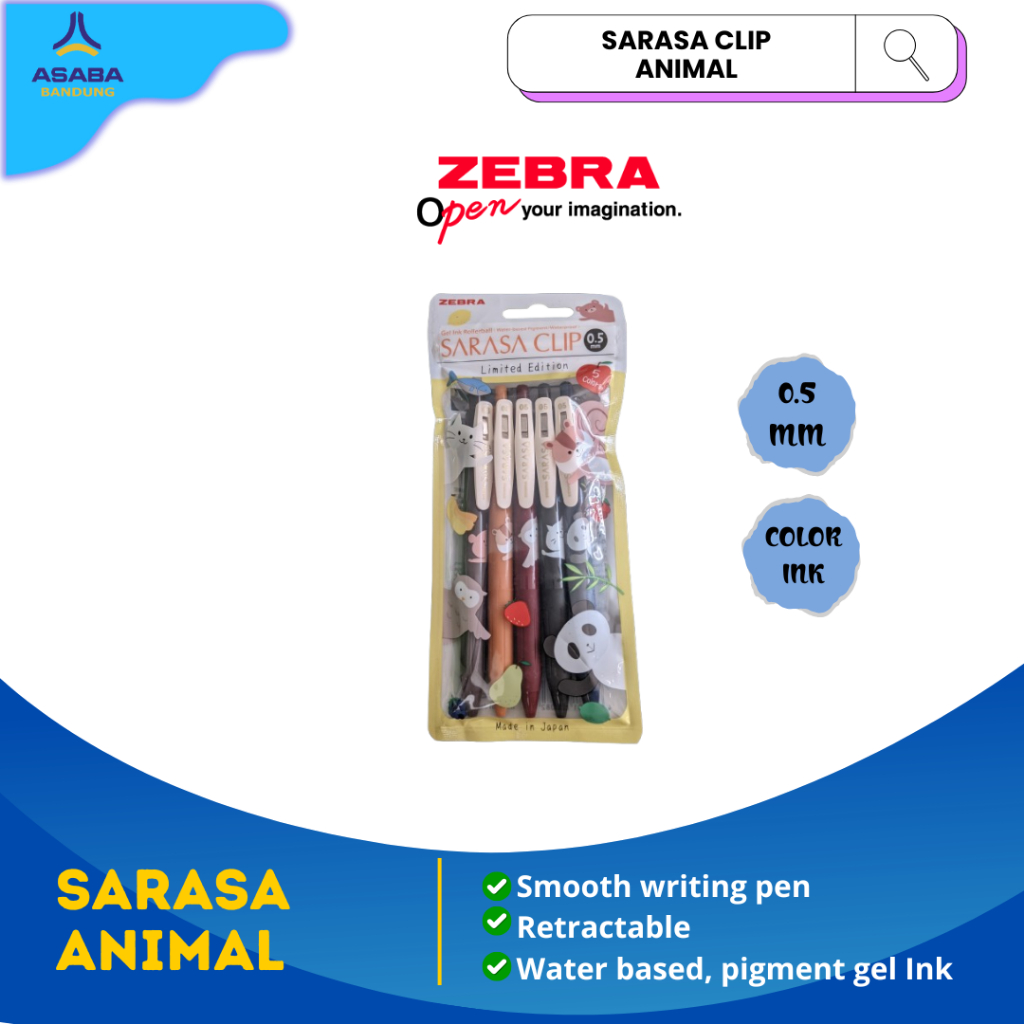 Asaba Bandung - Sarasa Clip 0.5mm Animal Limited Edition / Sarasa Limited / ปากกาเจล Sarasa
