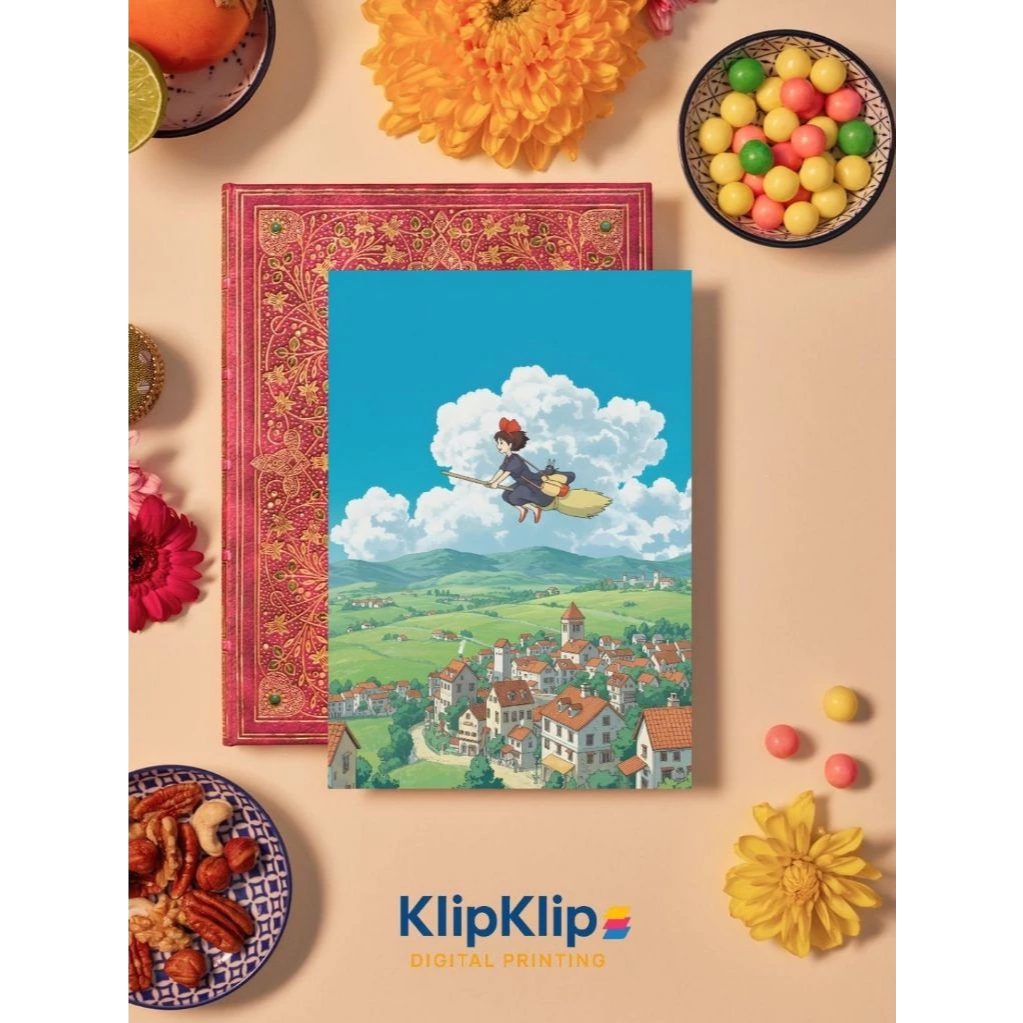 Scraping Poster บริการจัดส่ง Ghibli 20x30 ซม. กรอบไม้เคลือบเงา Aesthetic Wall Decorative - N3D