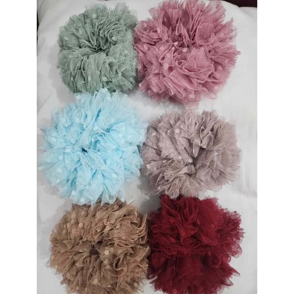 SCRUNCHIE TILE/POLKADOT TILE HAIR TIE/TILE BUN