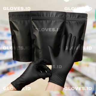 [ ISI 20 PCS ] Sarung Tangan Karet Nitrile Hitam Food Grade Bisa Untuk Makanan / Handscoon Nitrile Black Streril