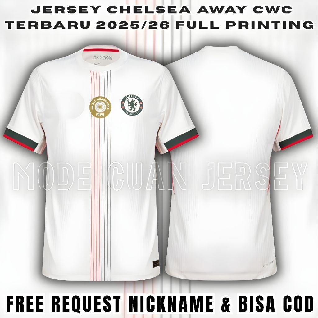 เสื้อเยือนเชลซี CWC 2025/26 การพิมพ์เต็มรูปแบบฟรีขอ Nickname